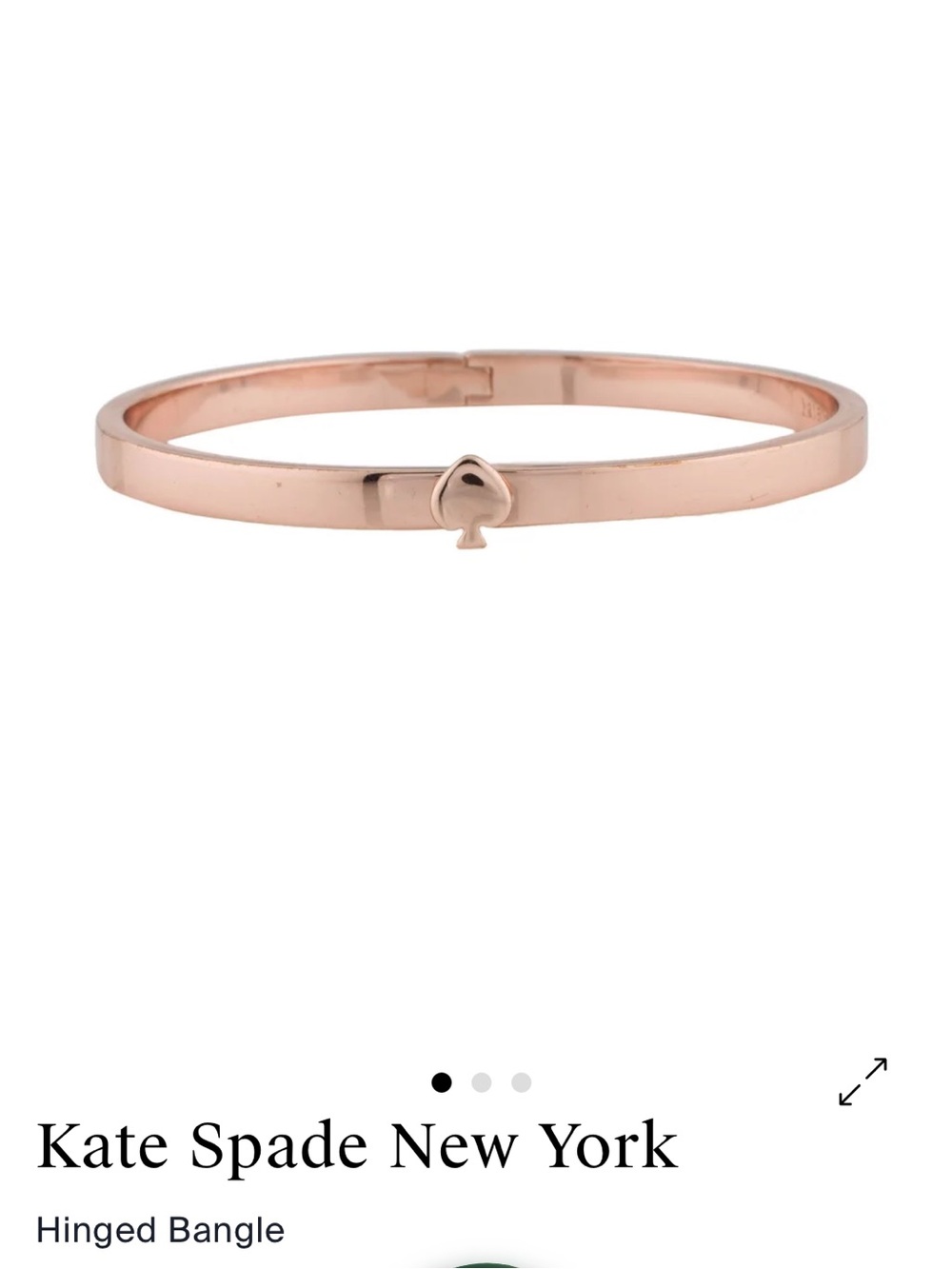 kate spade Rose Gold Slim Spade Bangle Bracelet